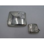 A silver Birmingham cigarette case by Hazelwood and Co., 1919, having initialled front and gilt inte