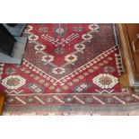 A red grand rug having Geometric decoration, 141cm 2 102cm