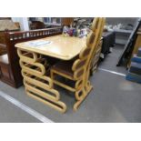 A late 20th Century, Ash desk having 3 drawers with matching chair. This desk was made by a Prison i