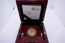 'The Royal Mint' The Piedfort Sovereign 2017 Gold Proof coin, with Certificate of Authenticity, numb