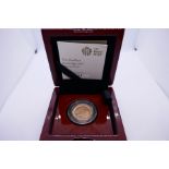 'The Royal Mint' The Piedfort Sovereign 2017 Gold Proof coin, with Certificate of Authenticity, numb