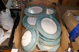 Three boxes of various china including Wedgwood, etc