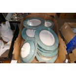 Three boxes of various china including Wedgwood, etc