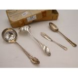 A pair of silver Cooper Brothers and Sons Ltd soup spoon small ladles. Heavy, high quality pair hall