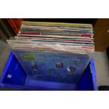 Two boxes of vinyl LPs of various genres from the 1980s and 1990s