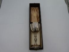 A cased silver limited edition goblet by GARRARD and Co Ltd to commemorate the Silver Wedding annive