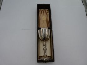 A cased silver limited edition goblet by GARRARD and Co Ltd to commemorate the Silver Wedding annive
