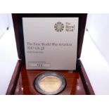 The Royal Mint; The First World War Aviation 2017 UK £2 gold Proof coin, with Certificate of Authent