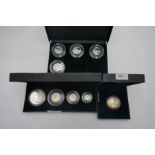 Royal Mint 2008 Fine silver Brittania coin set to incl. 1 ounce coin, 2012 London Olympics 4 silver