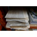 A quantity of old Newspapers including The Times from 1845 onwards. Also some Second World War paper