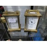 Two modern carriage clocks by Wellington