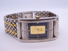 The Casino Gold ingot watch, the face set with an ingot of 9999 fine gold on bi-coloured strap in bo