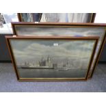 Two modern watercolours of H.M. Royal Yacht Britannia, signed but indistinctly, and one other of the