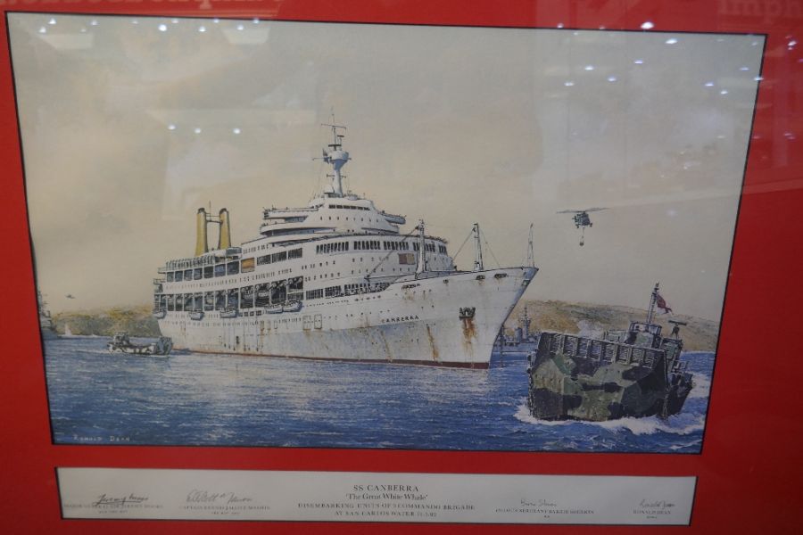 Two SS Canberra prints from The Falklands War, (which lasted from 2 April 1982 - 14 June 1982), one - Image 5 of 8