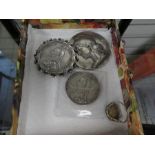 Coins; Victorian Silver Double Florin in white metal swivel brooch 1887, 1889 Double Florin, white m