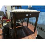 An Edwardian piano stool, 2 pairs of bookends and sundry