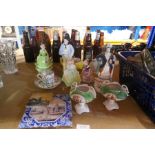 A selection of vintage china including Staffordshire style figures, etc