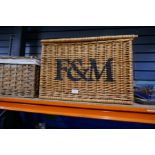 FORTNUM & MASON wicker hamper, and another