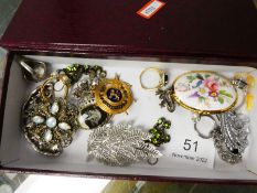 A small quantity of Silver brooches, rings, cross pendant, etc