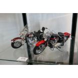 Two Franklin Mint die cast 1/10 scale Harley Davidson motorbikes, boxed, never been out the box