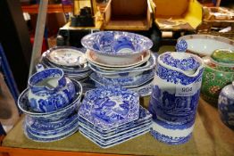 Oriental ginger jars, oriental decorated bow and collection on of blue and white china