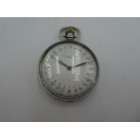 A silver Half Hunter 24hr dial pocket watch with an enamel dial with S. Smith and Sons Ltd London. H