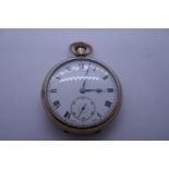 9ct yellow gold 1918 pocket watch with 9ct gold case and dustcover, Glasgow, 1918, maker WE, for Wil