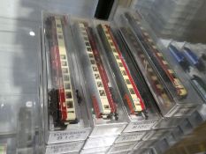 N Gauge, Fleishmann Piccolo, 17 passenger carriages with cream and maroon livery No. 8160, 8162, 816