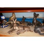 A selection of animal figures depicting dogs, cats, rabbits, etc
