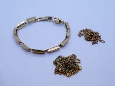 A quantity of 9ct gold to include bracelets and necklace AF, approx 21.6g, all marked
