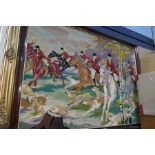 A needlework picture of Hunting scene, 106 x 75cms