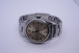 ROLEX; a gent's Rolex Oyster Precision stainless steel with silver dial, silvered baton markers and
