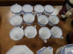 A quantity of Royal Doulton Arvon teaware decorated flowers with a pale blue colour