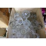 A box of drinking glasses, Commemorative china and sundry