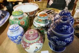 Oriental ginger jars and sundry