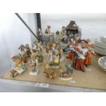 Twelve Hummel figures (one being a lamp) Capodimonte figures and similar