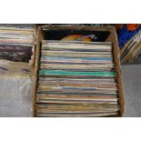 Two boxes of vinyl LP records, mainly Jazz