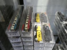 N Gauge, Fleishmann Piccolo, 28 various rolling stock and passenger carriages to include 8 x 8486K a