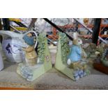 Border Fine Arts, 'The World of Beatrix Potter' model Peter Rabbit book ends and a selection of Davi