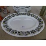 A small quantity of Wedgwood Geometric pattern plates and platters