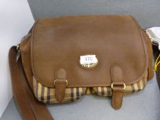 Two BURBERRY handbags with tartan style decoration