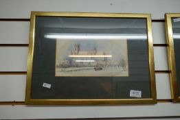 Two watercolours dated 1895, indistinctly signed but could be signed 'Ely'