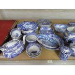 A quantity of Copeland Spode Italian pattern dinnerware and a 19th century blue and white dish decor