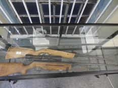 A Lincoln Super Comet air rifle and a Weihrauch 5.5 calibre air rifle; with telescopic sight (both w