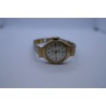 Vintage 9ct gold cased watch, marked 375, by Sekonda, 17 Jewel, USSR, on a gold plated strap, case m