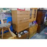 A Europa 1970s style chest having seven drawers and one other vintage chest of drawers