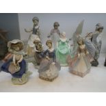 A quantity of Lladro and Nao figurines (10) and a Coalport figure of Henrietta