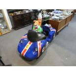 A vintage Amitec Basil Brush coin operated kids ride