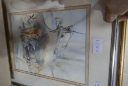 Jeffy Salt; a watercolour of Anti-Fouling at Hamble Point, boats and figures, signed and one other w