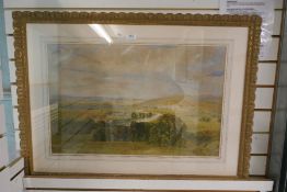 A large 19th century watercolour of river landscape, signed lower left, Joseph Charles Reed, 70 x 44